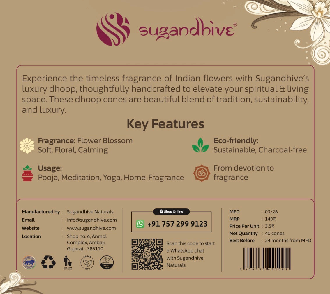 FLOWER BLOSSOM LUXURY DHOOP CONES